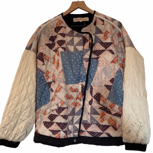 Free People rudy quilted bomber jacket in patchwork - Picture 2 of 7